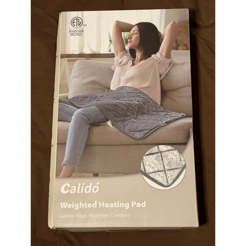 Calido Weighted Heating Pad Gray Electric Heat Therapy SW-GH1223C New